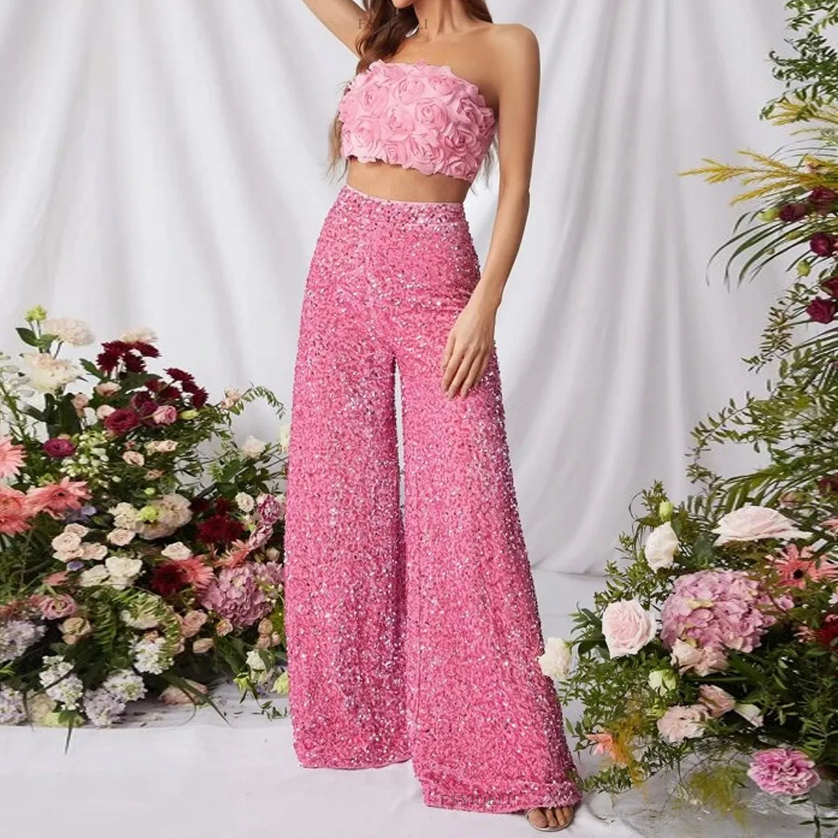 Wide Leg Glitter Broek
