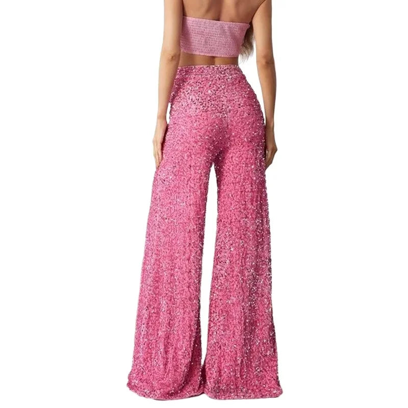 Wide Leg Glitter Broek