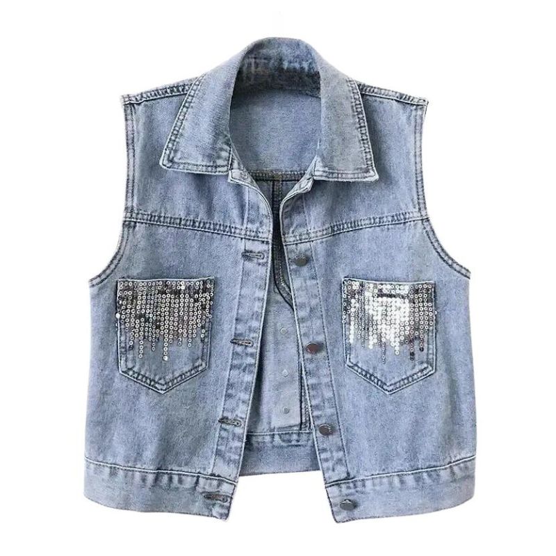 Spijker Gilet Dames Kort