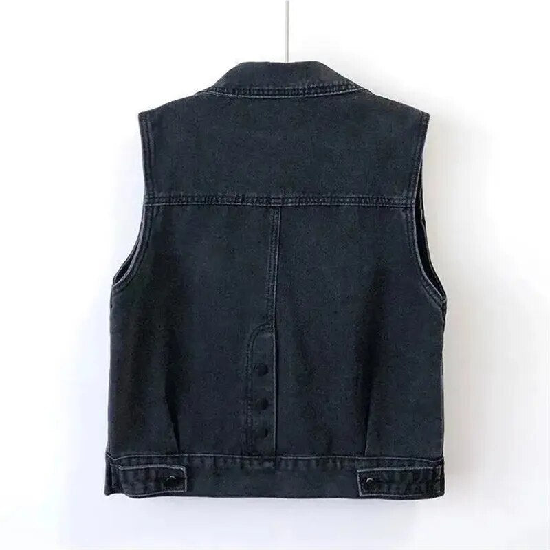 Spijker Gilet Dames Zwart