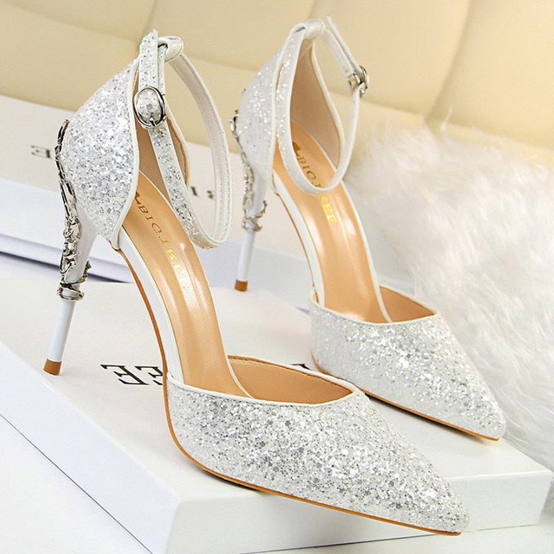 Witte Glitter Hakken