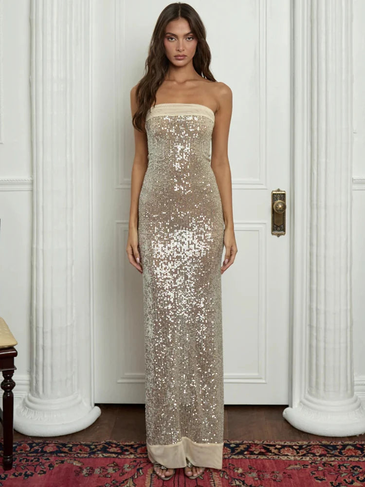 White Glitter Long Dress