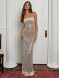 Witte Glitter Jurk Lang