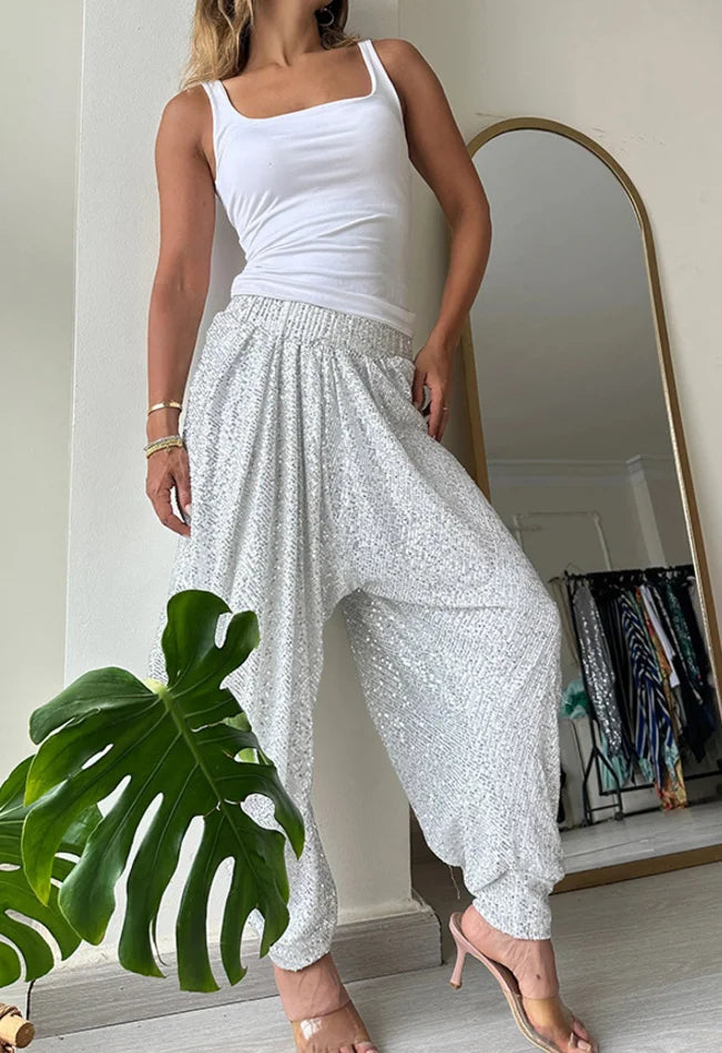 Witte Pailletten Broek