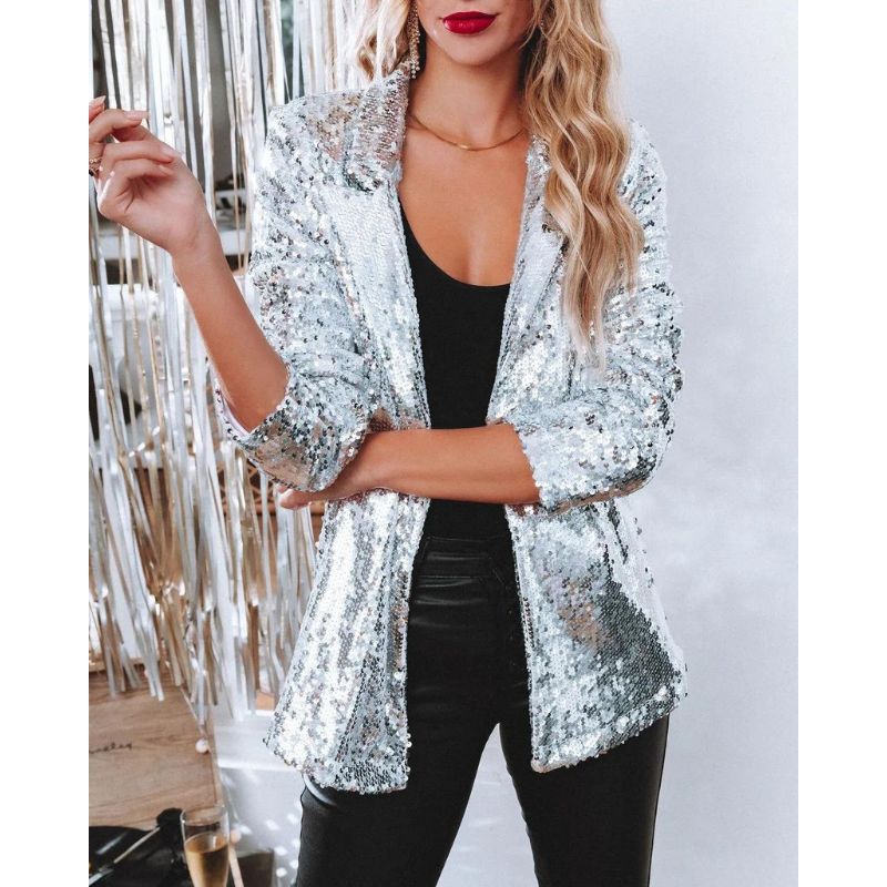 zilveren glitter jasje dames