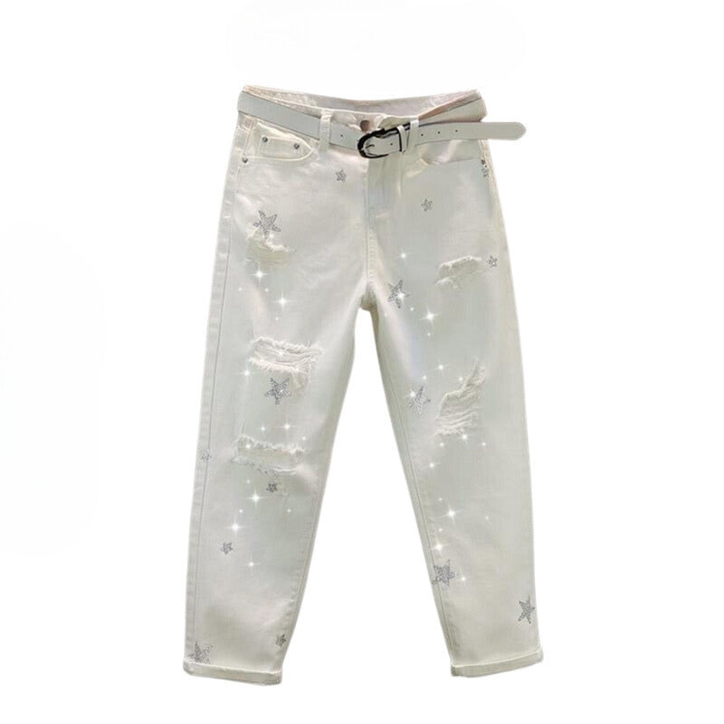 Zilveren Glitter Jeans
