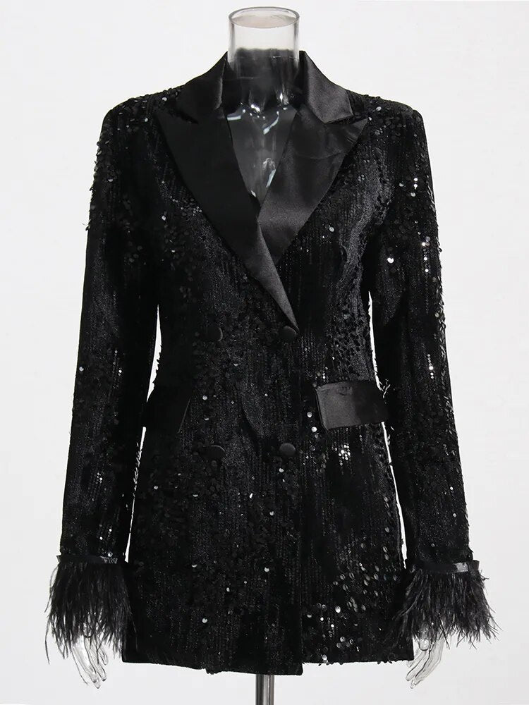 Women's Black Glitter Suit