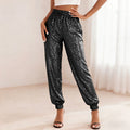 Zwarte Glanzende Broek Dames