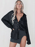 zwarte glitter blouse dames