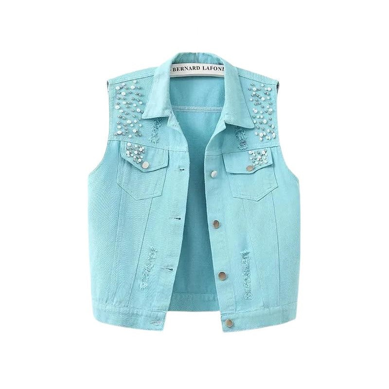 Blauw Glitter Gilet