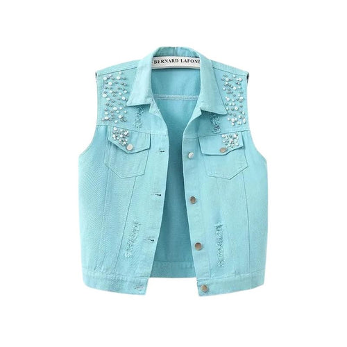 Blauw Glitter Gilet
