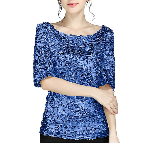 Blauw Glitter Shirt