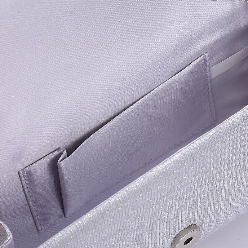 clutch zilver glitter