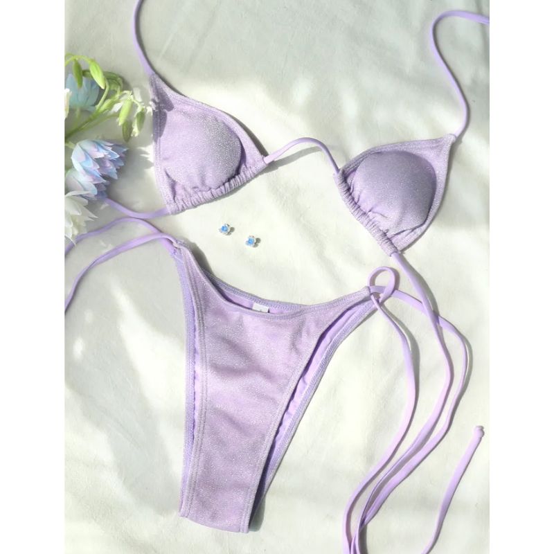 glitter bikini paars