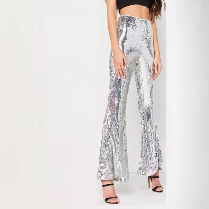 glitter flair broek zilver