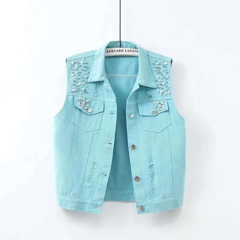 glitter gilet blauw