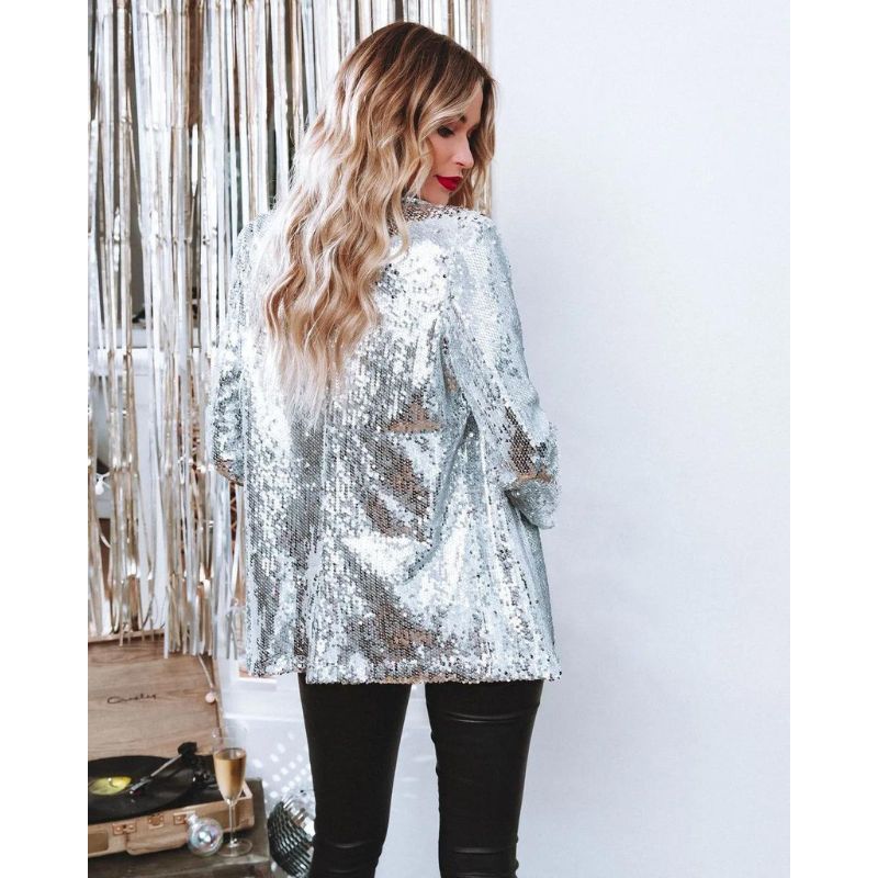 Women's Silver Glitter Jacket