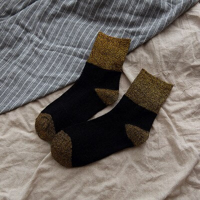 Women's Gold Glitter Socks