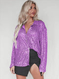 Paarse Glitter Blouse