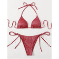 Rode Glitter Bikini