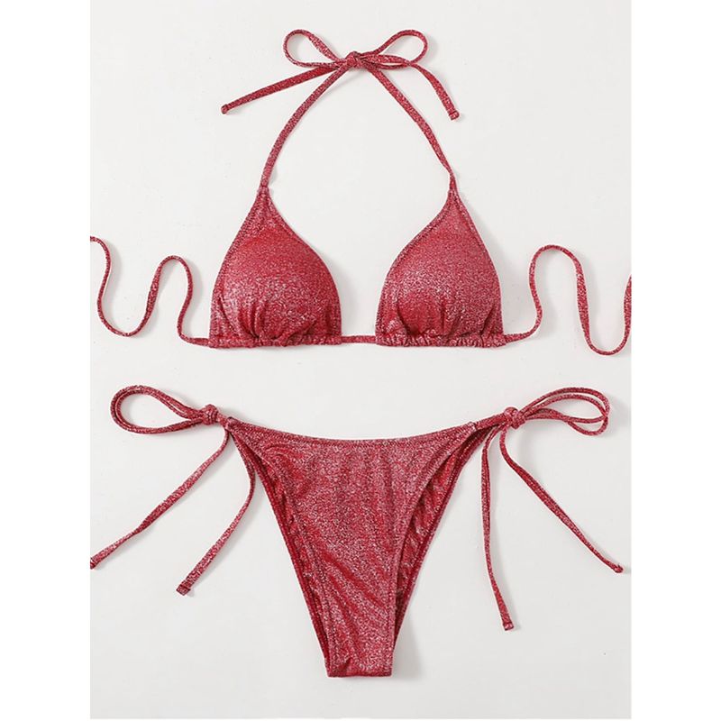 Rode Glitter Bikini