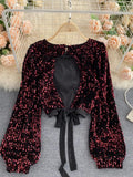 Rode Glitter Blouse