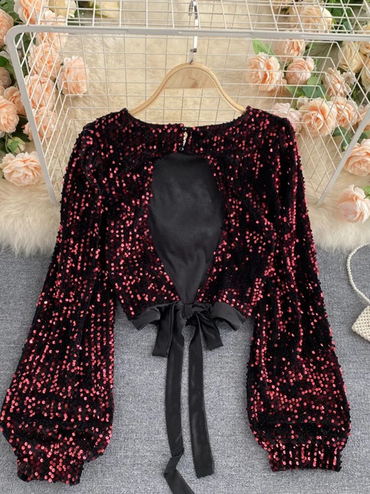 Rode Glitter Blouse