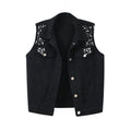 Spijker Gilet Zwart