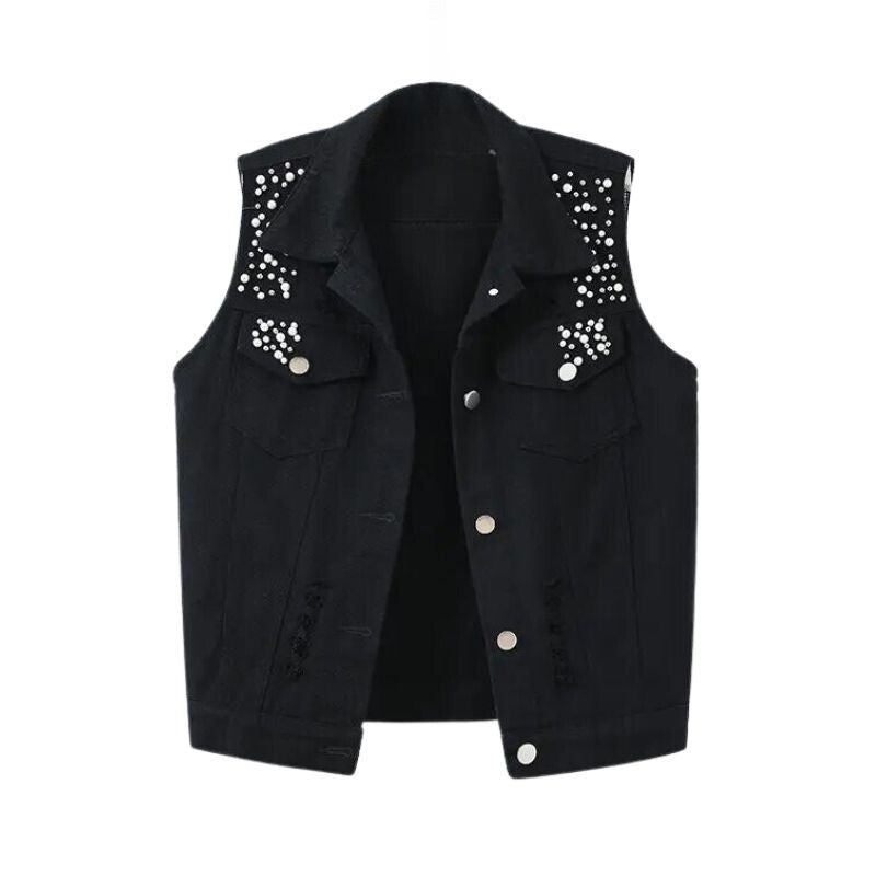 Spijker Gilet Zwart